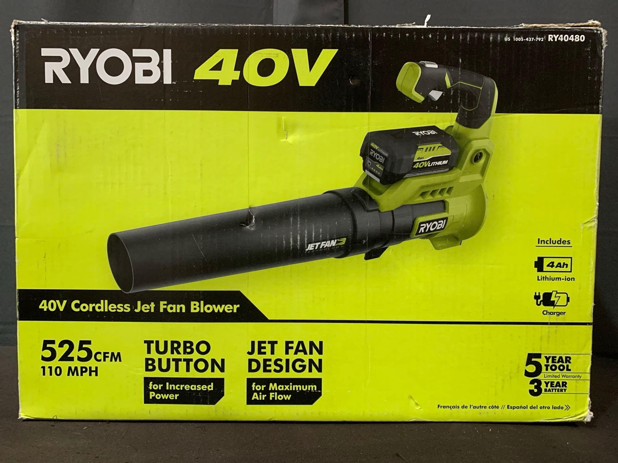 RYOBI Cordless Battery Variable-Speed Jet Fan Leaf Blower