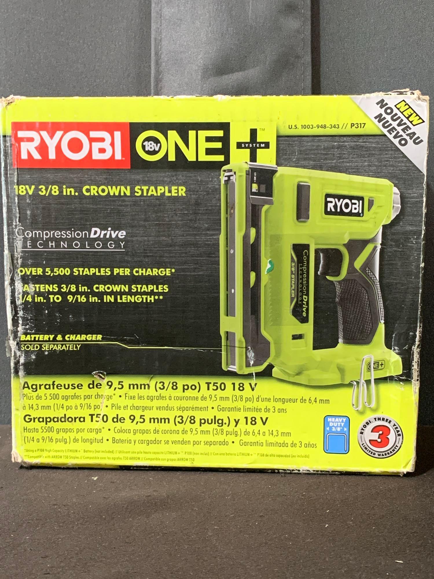 RYOBI ONE+ 18V Compression Drive Cordless 3/8 in. Crown Stapler