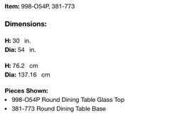 Bernhardt Axiom Round Dining Table (54")