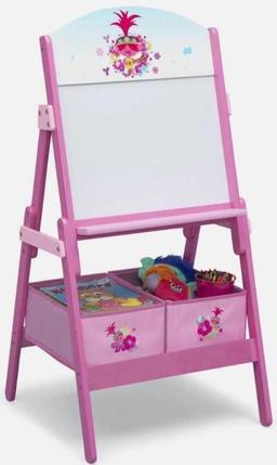 Delta Children Trolls World of Tour Wooden Activity Easel with Storage