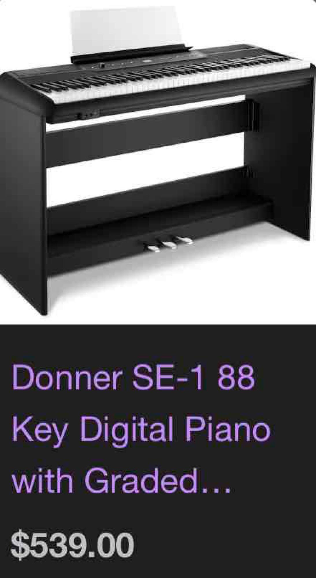 Donner SE-1 88 Key Digital Piano / Graded Hammer Action Weighted Keys