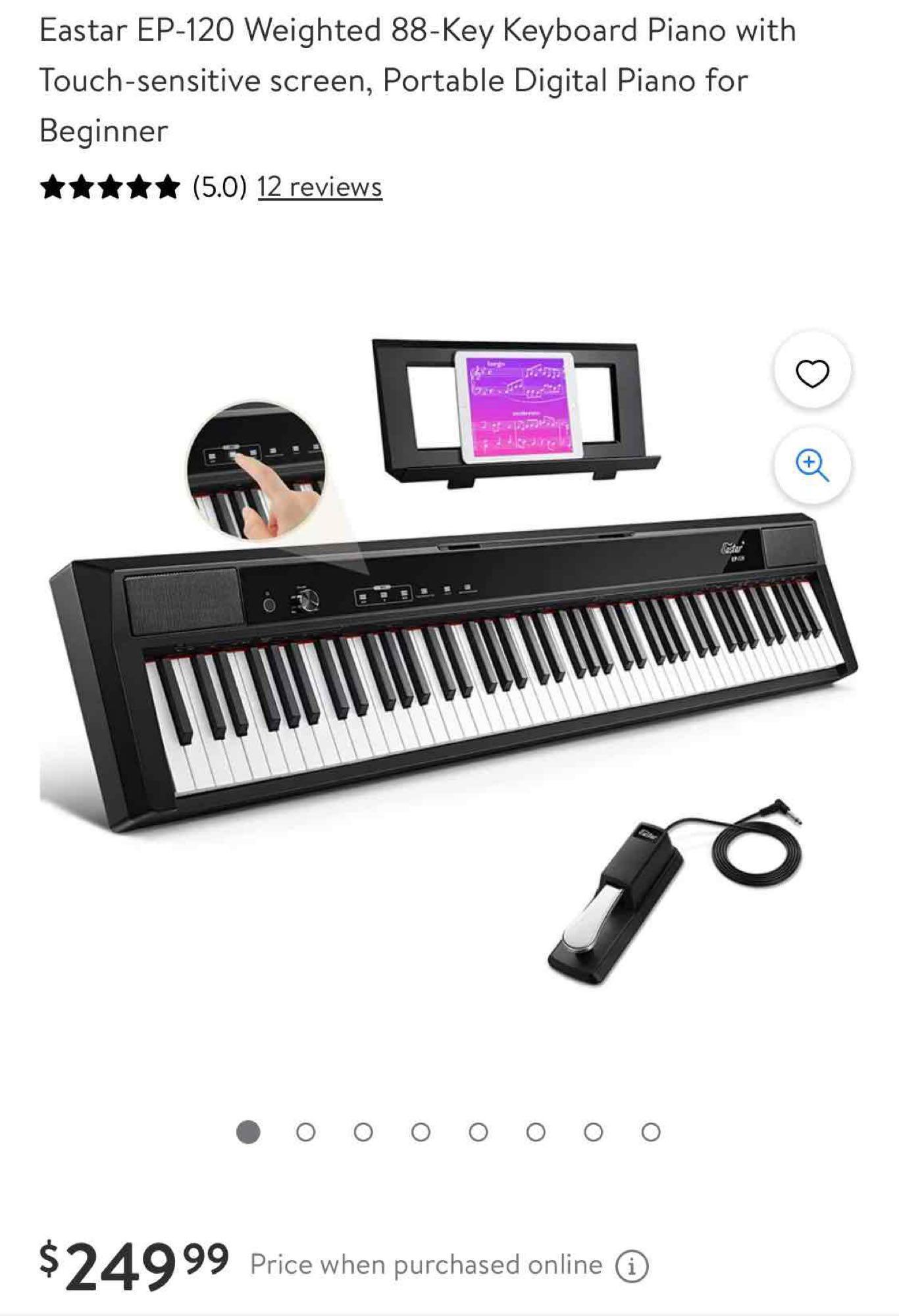 Eastar EP-120 Weighted 88-Key Keyboard Piano