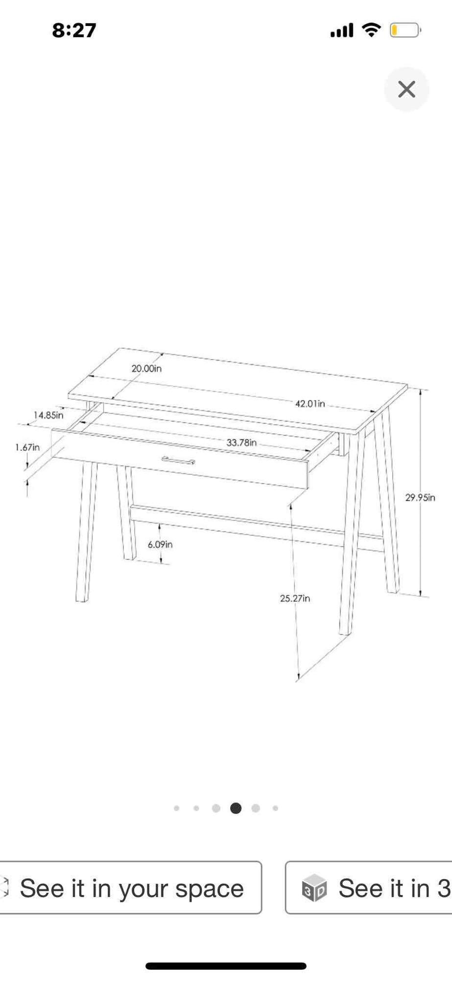 paulo wood writing desk