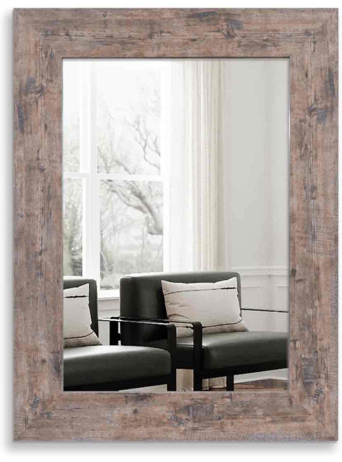 Wood Mirror with Frame Rustic 87X8 Inch Wall Mounted Rustic Mirror with Large Wood Frame Decorative