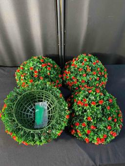 Sunnyglade 4 PCS Inch Artificial Plant Topiary Ball Faux Boxwood Decorative Balls For Backyard
