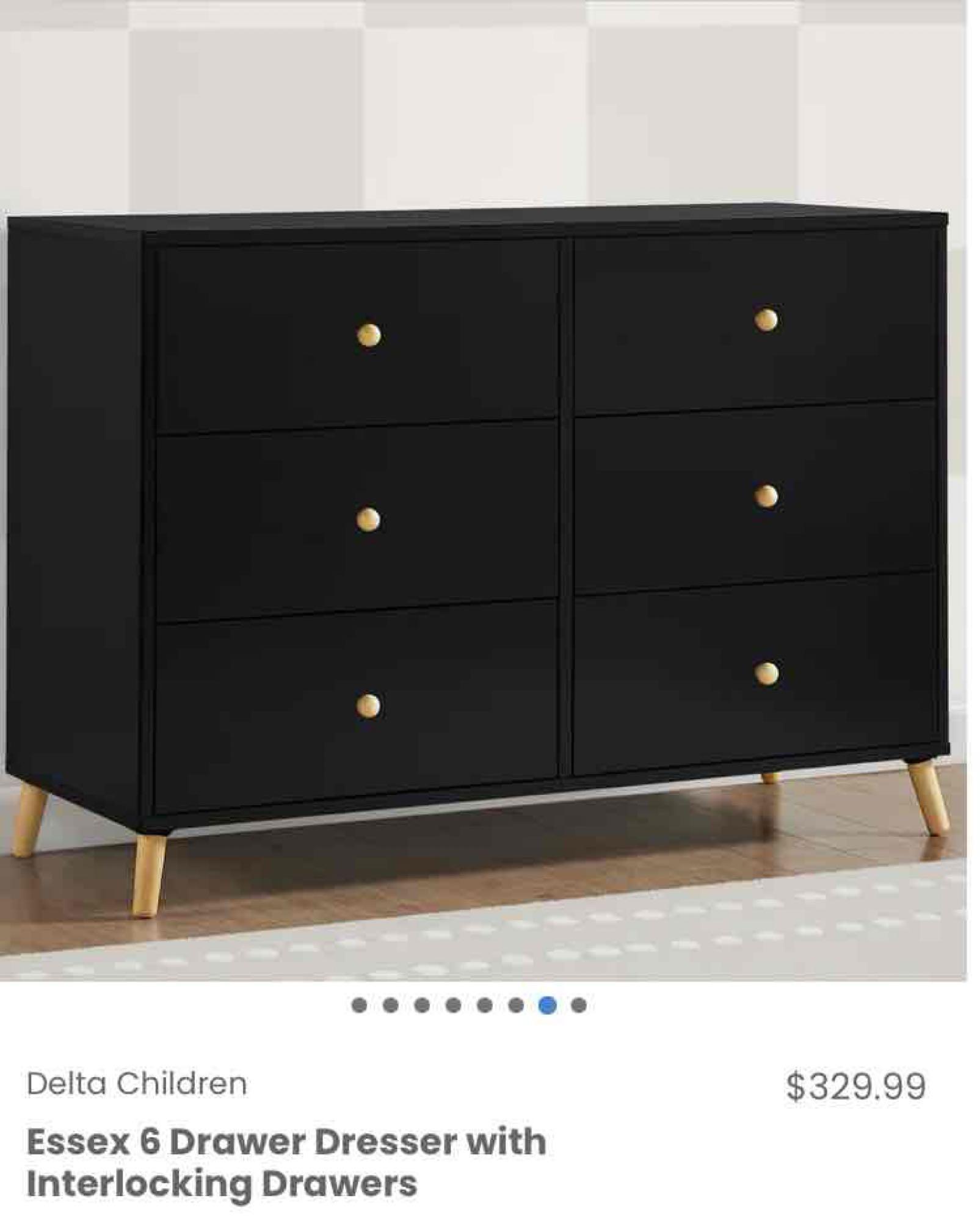 Delta Children Essex 6 Drawer Dresser with Interlocking Drawers