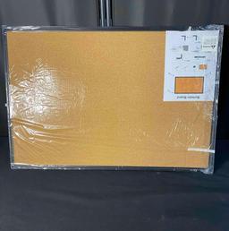 JILoffice Corkboard Bulletin Board 36 x 24 Notice Board, Black Aluminum Frame Wall Mounted Board for