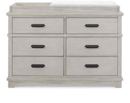 Simmons Kids Asher 6 Drawer Dresser with Changing Top and Interlocking Drawers