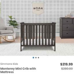 Simmons Kids Monterey Mini Crib with Mattress