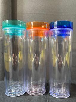 STRATA CUPS 12 Colored Skinny Clear Tumbler