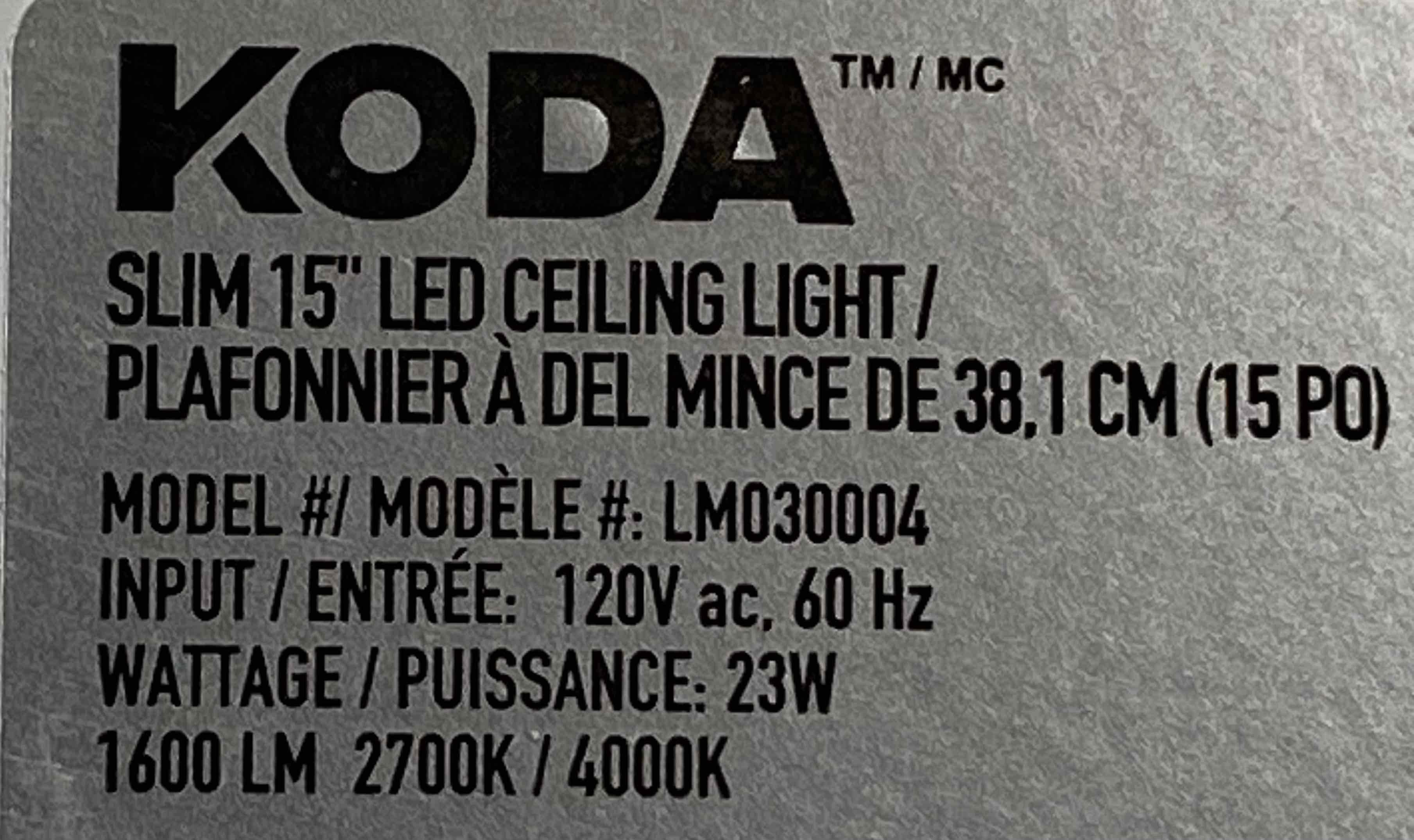 KODA Slim 15" LED Ceiling Light