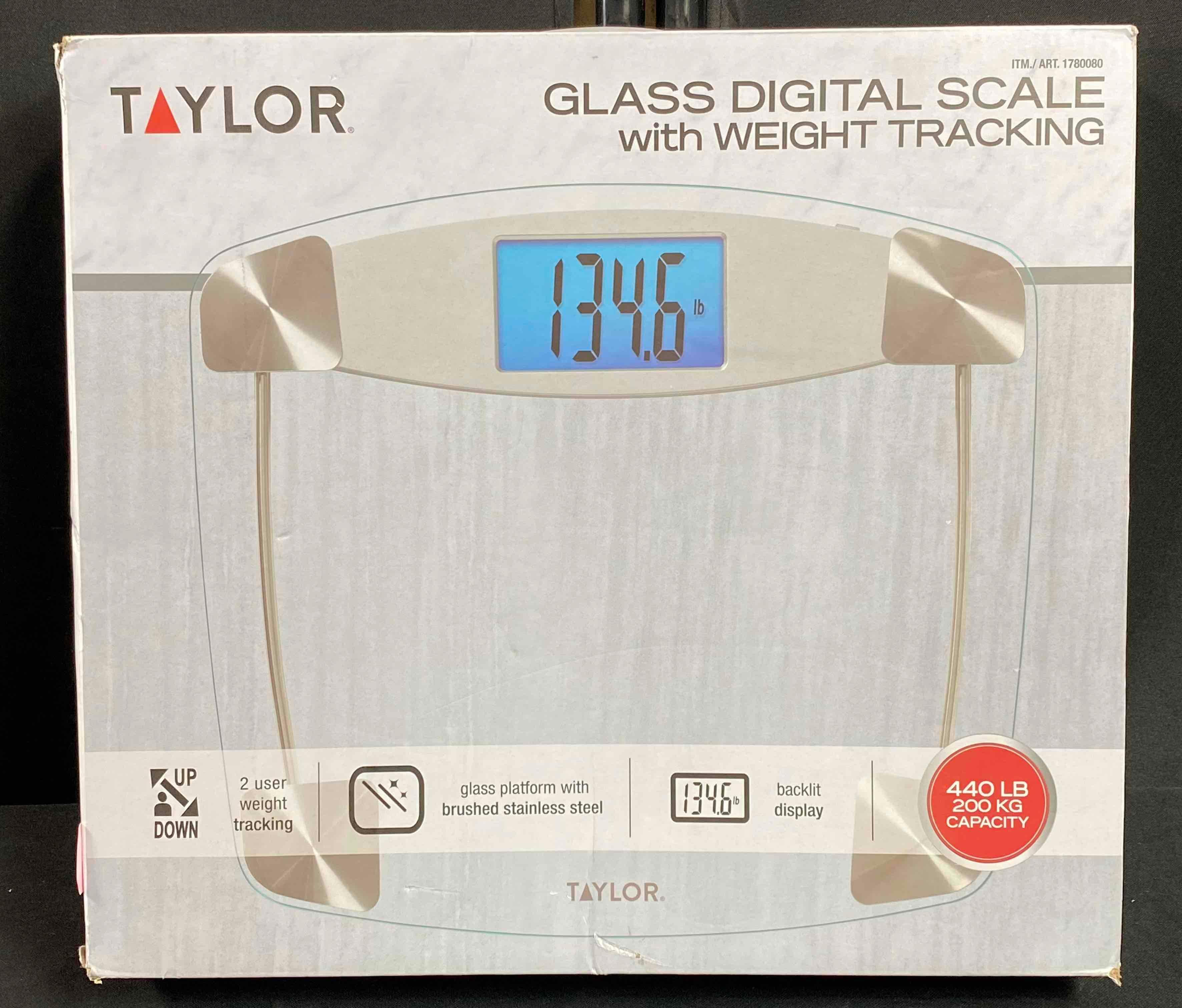 TAYLOR GLASS DIGITAL SCALE WITH WEIGHT TRACKING