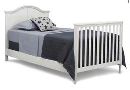 Delta Children Mini Convertible Baby Crib with Mattress and 2 Sheets