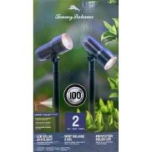 Tommy Bahama Smart Focus LED Solar Spotlight Pack of 2, Black