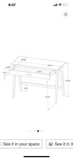 paulo wood writing desk