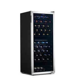 NewAir - 98-Bottle Dual Zone Wine Fridge, Low-Vibration Inverter Compressor, Ultra-Quiet, Adjustable