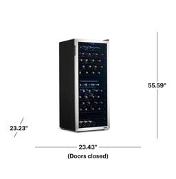 NewAir - 98-Bottle Dual Zone Wine Fridge, Low-Vibration Inverter Compressor, Ultra-Quiet, Adjustable