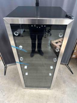 NewAir - 98-Bottle Dual Zone Wine Fridge, Low-Vibration Inverter Compressor, Ultra-Quiet, Adjustable