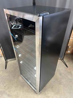 NewAir - 98-Bottle Dual Zone Wine Fridge, Low-Vibration Inverter Compressor, Ultra-Quiet, Adjustable