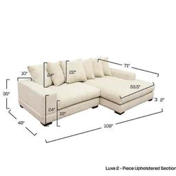 Luxe 108" Corduroy Sectional