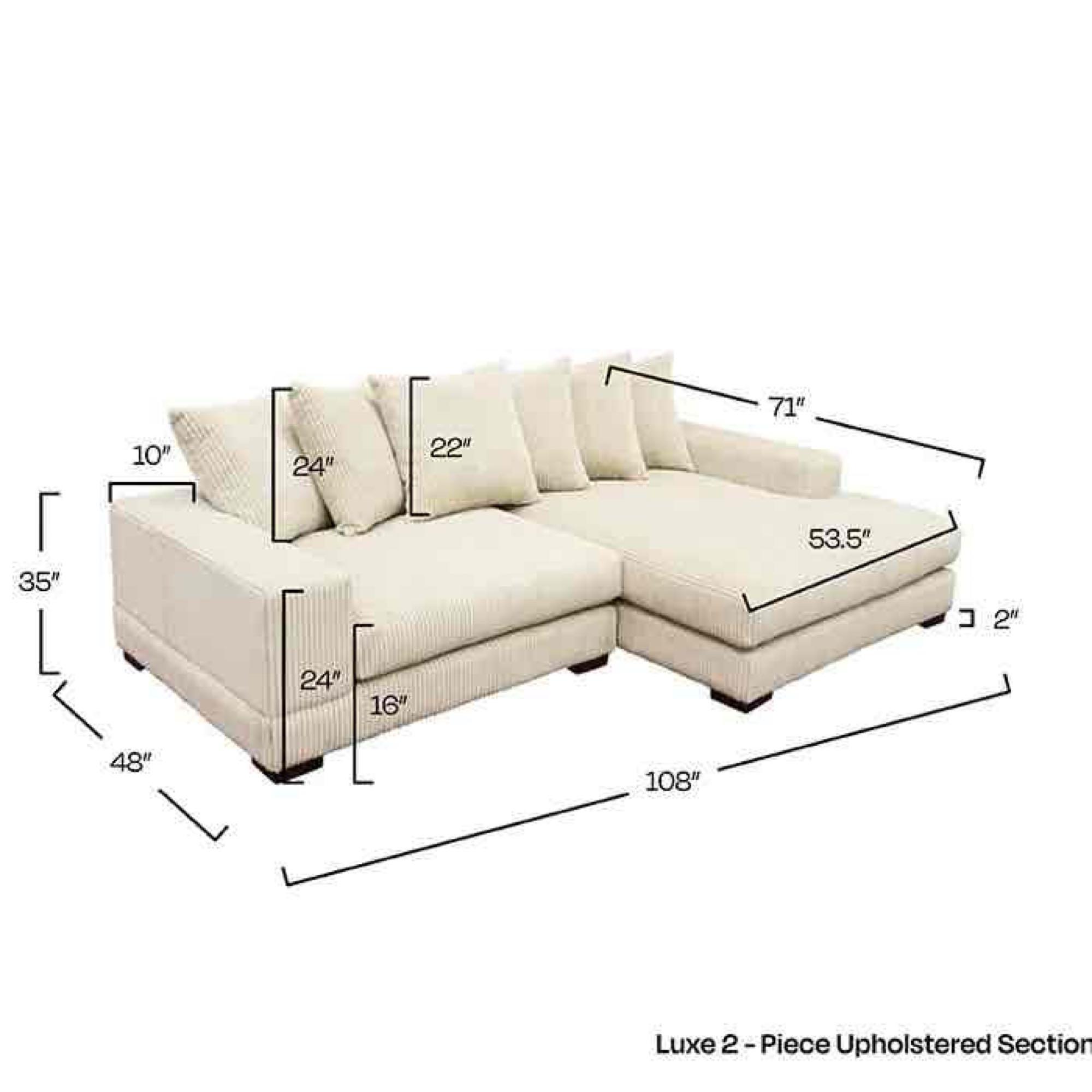 Luxe 108" Corduroy Sectional