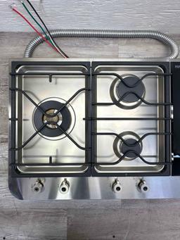 Bertazzoni Professional 36 Inch Segmented Gas/Induction Cooktop with 2 Induction Zones, 3 Sealed Gas