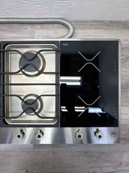 Bertazzoni Professional 36 Inch Segmented Gas/Induction Cooktop with 2 Induction Zones, 3 Sealed Gas