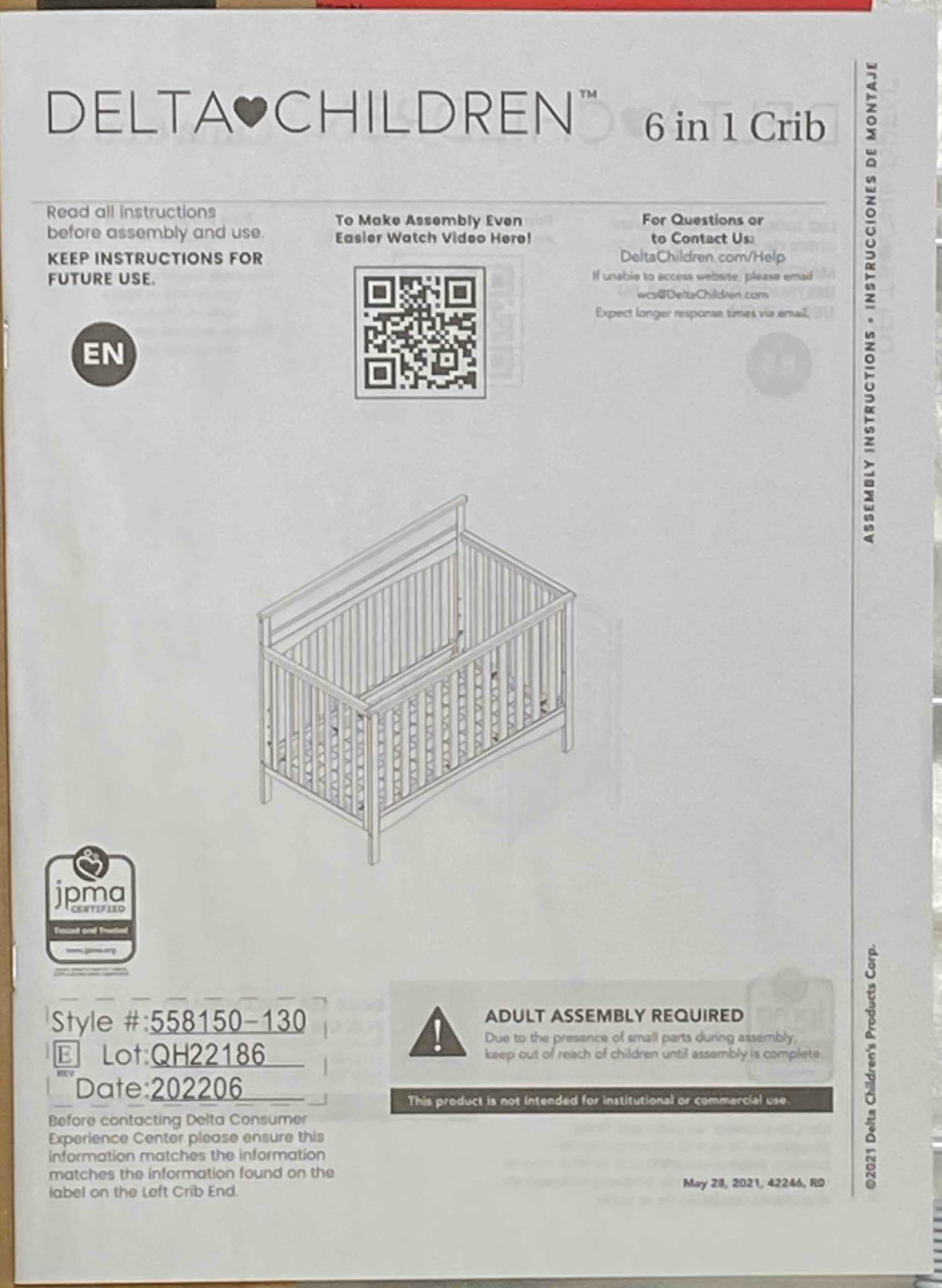 Delta Children Skylar 6-in-1 Convertible Crib