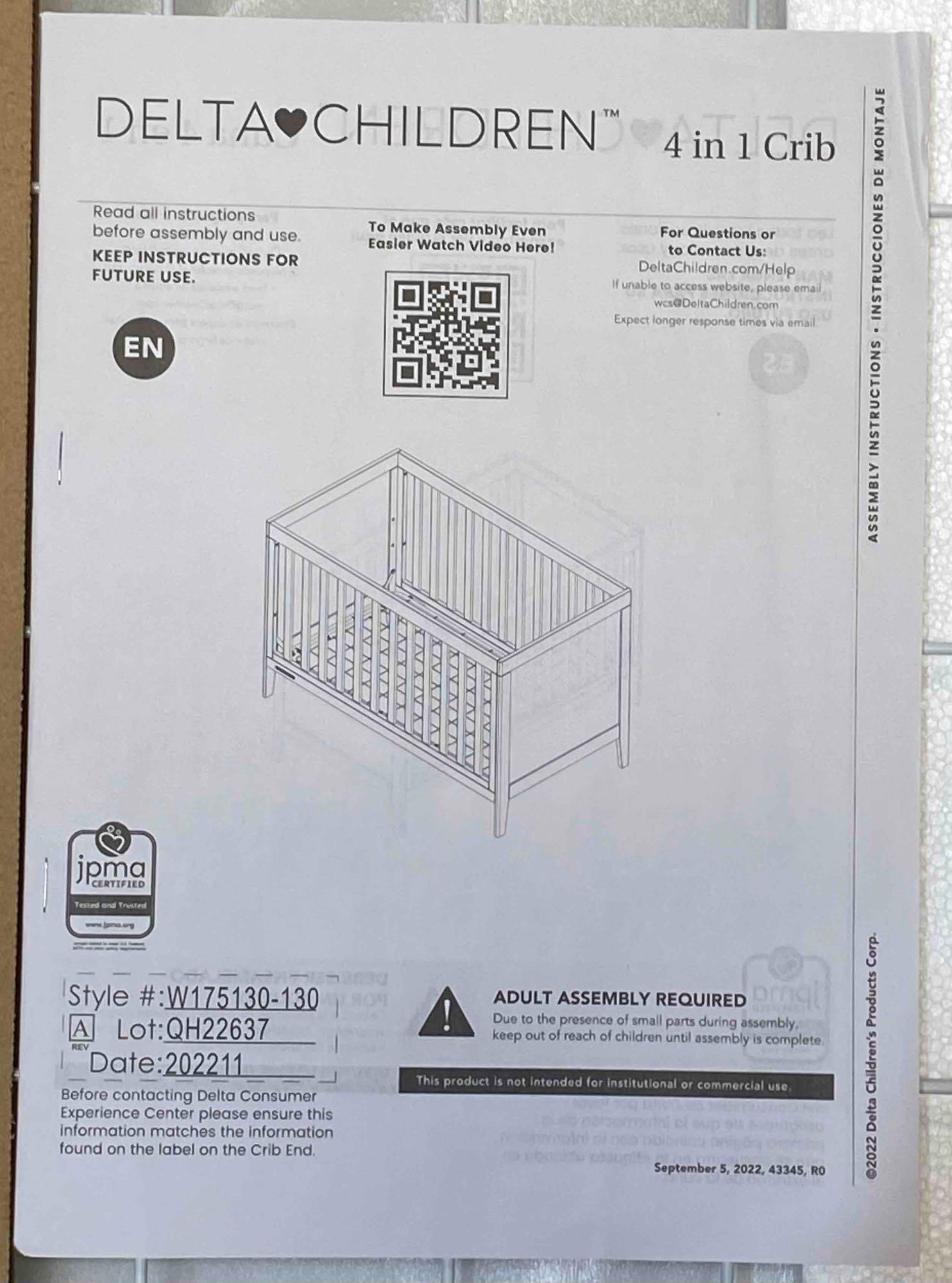 Delta Children 4-in-1 Convertible Crib