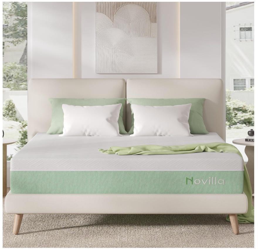 Novilla Queen Mattress, 10in Gel Memory Foam Mattress Supportive Pressure Relieving, Medium Firm