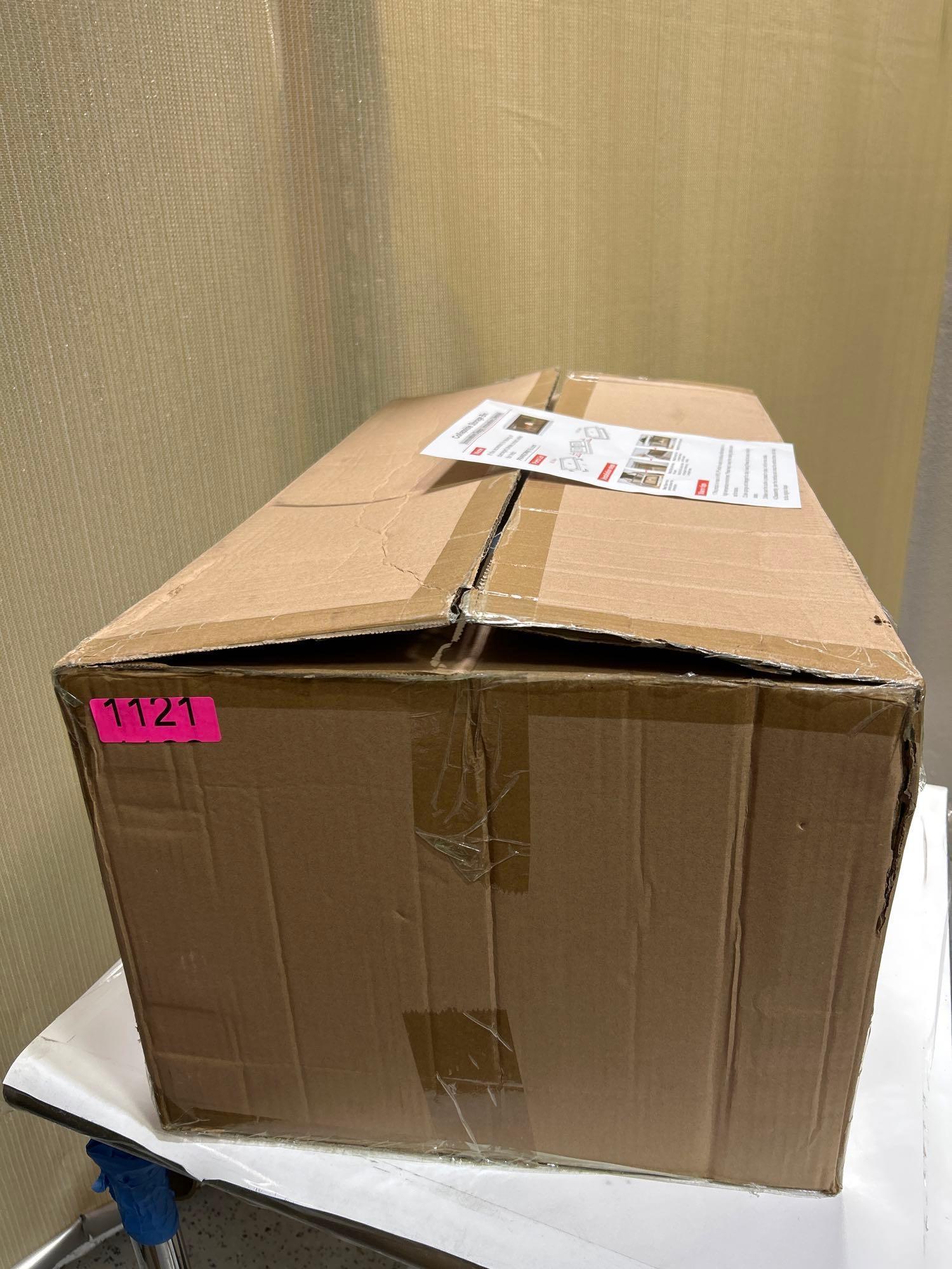 New in box.... 3 Pack - Collapsible Plastic Storage Bins w/ Rolling wheels...