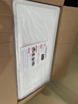 New in box.... 3 Pack - Collapsible Plastic Storage Bins w/ Rolling wheels...