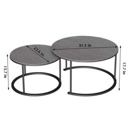 Stone Top Nesting Coffee Table
