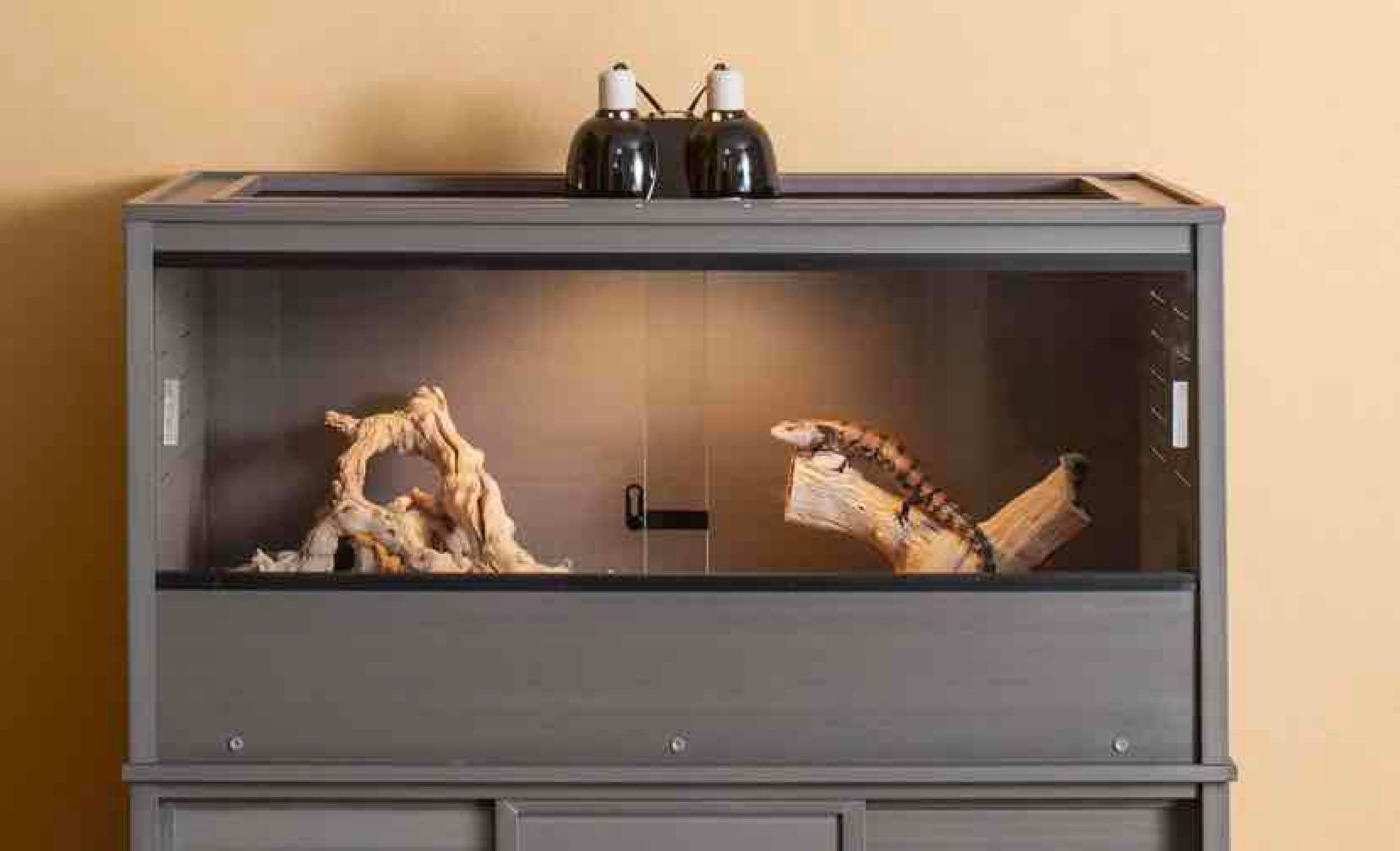 New Age Pet ECOFLEX 48" Large Mojave Reptile Habitat Enclosure Lounge in Grey