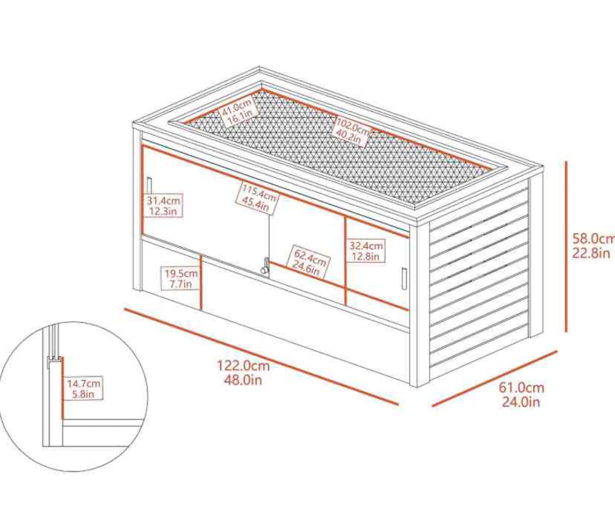 New Age Pet ECOFLEX 48" Large Mojave Reptile Habitat Enclosure Lounge in Grey