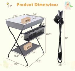 Baby Storage Foldable Changing Table