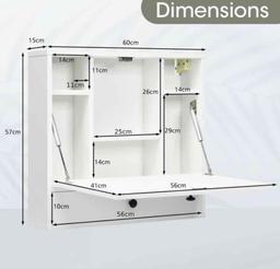 COSTWAY Wall-Mounted Drop-Leaf Table