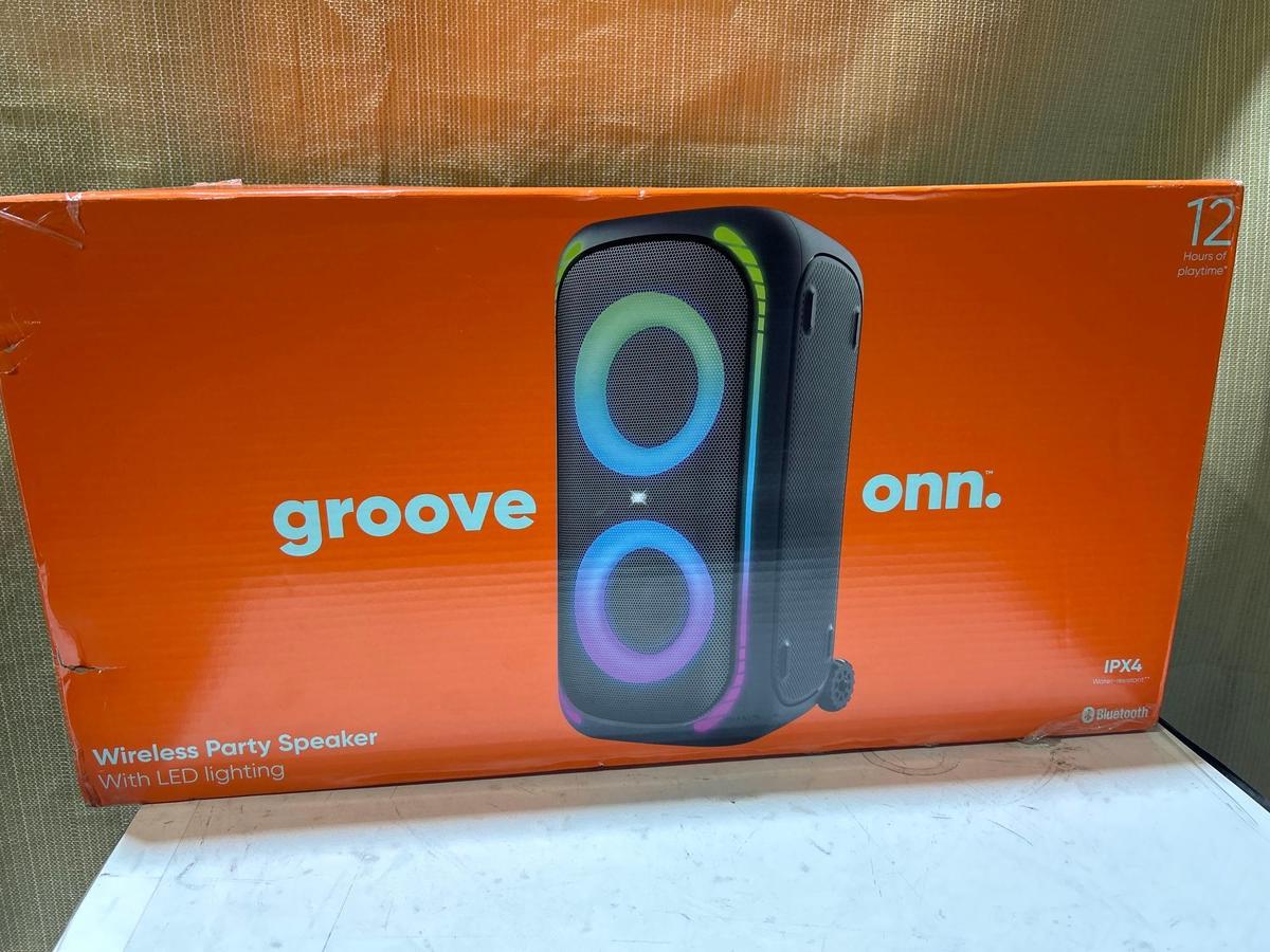 Onn Groove Wireless Party Bluetooth Speaker w/ LED Lights