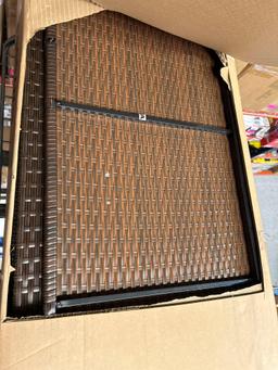 Costway 50 Gallon Patio Rattan Wicker Storage Deck Box Container Wheels W/Liner