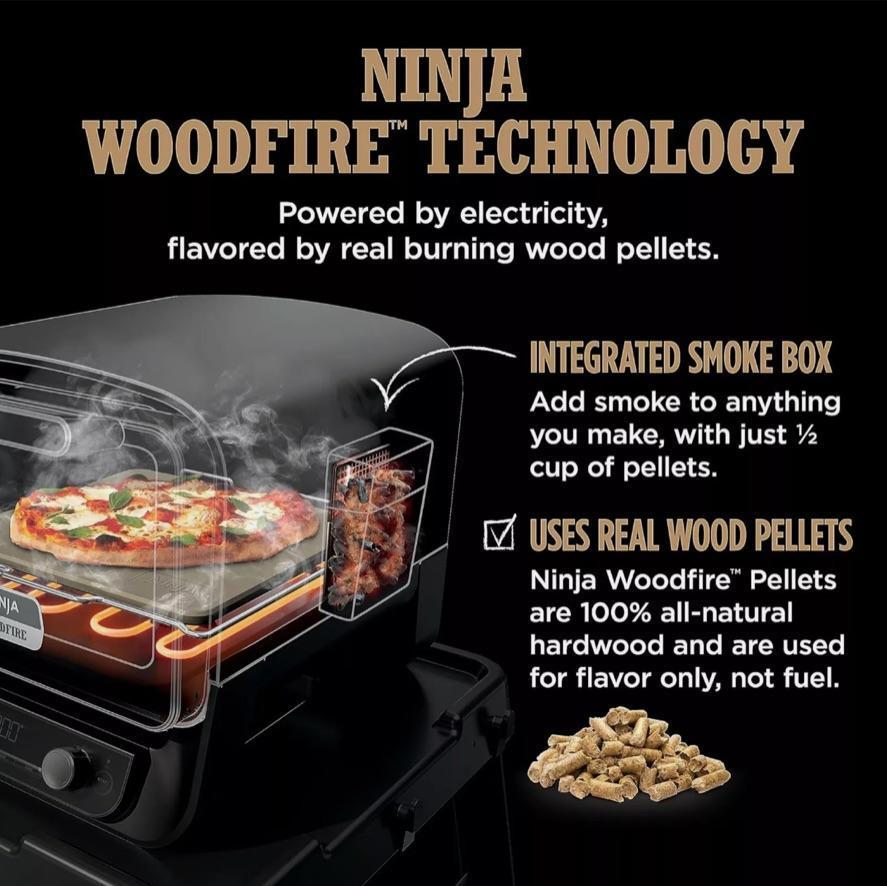 New Ninja WoodFire Technology 8 in 1 Pizza Oven, Model 00101B