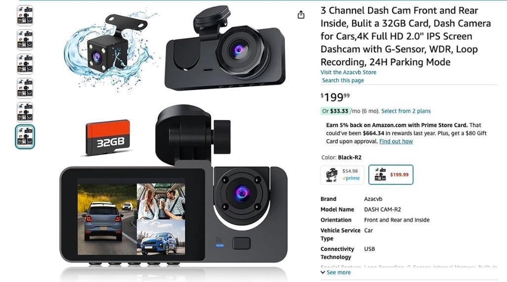 4K Dash Cam for Car 3 Channel Camera - Brand New Sealed.
