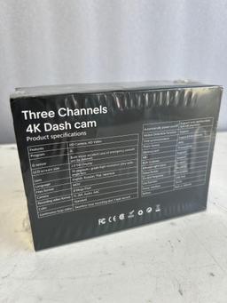 4K Dash Cam for Car 3 Channel Camera - Brand New Sealed.