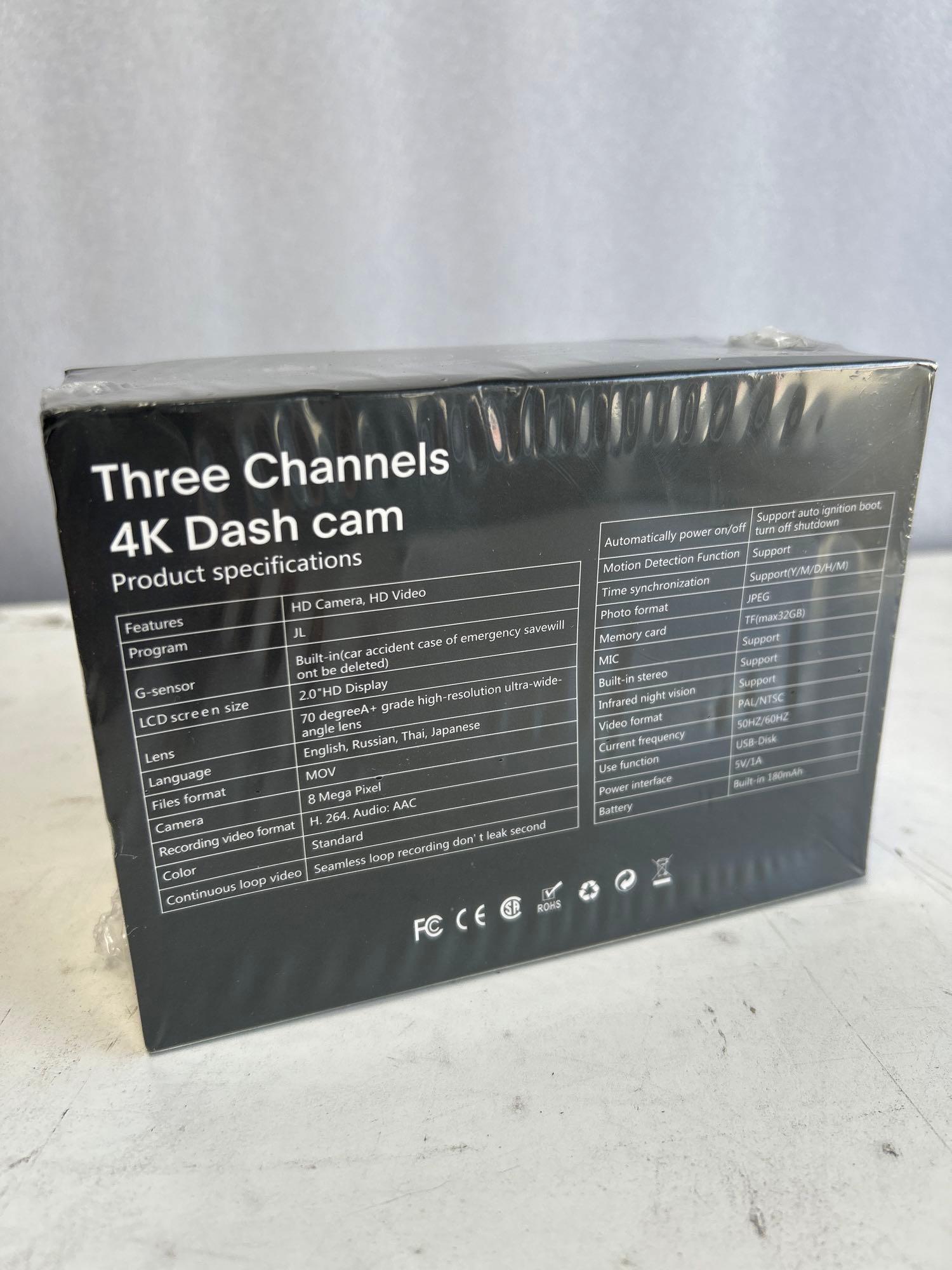 4K Dash Cam for Car 3 Channel Camera - Brand New Sealed.