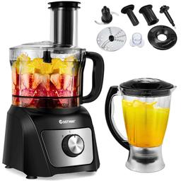 8 Cup Food Processor 500W Variable Speed Blender Chopper w/ 3 Blades