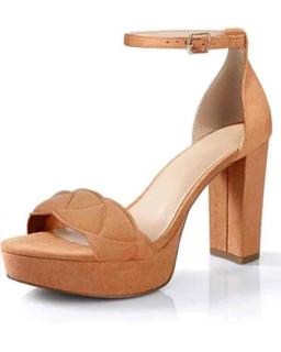 Coutgo Womens Platform Heeled Sandals Block High Heels Pumps Buckle Ankle Strap Size 8