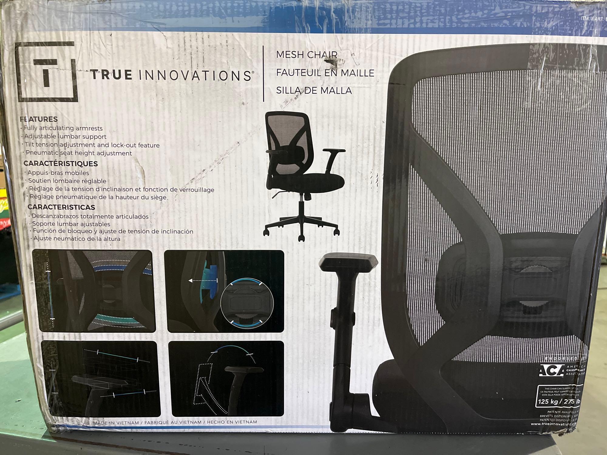 Black, true innovations, mesh chair