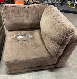 Brown, 4-piece Sofa couch with ottoman