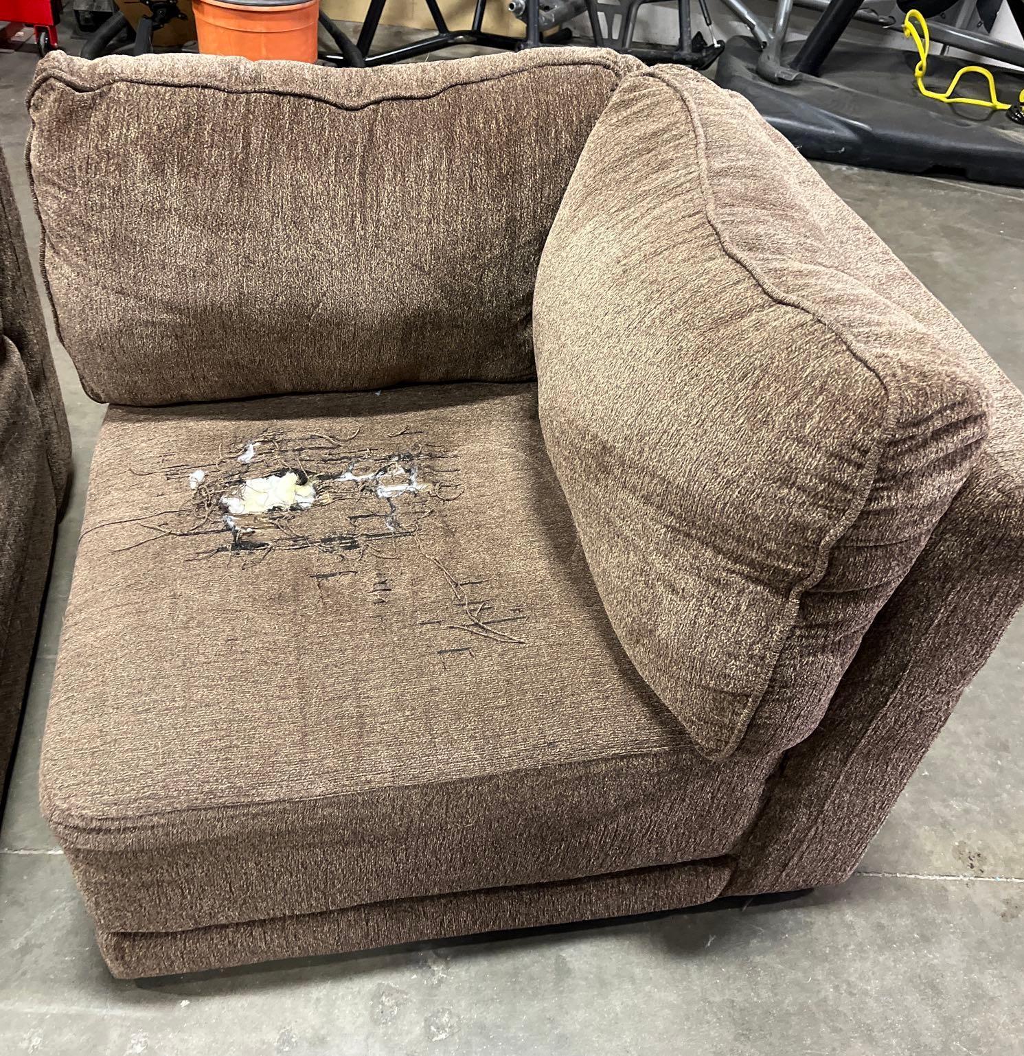 Brown, 4-piece Sofa couch with ottoman