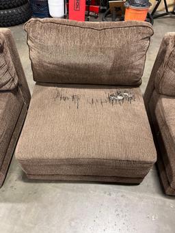 Brown, 4-piece Sofa couch with ottoman