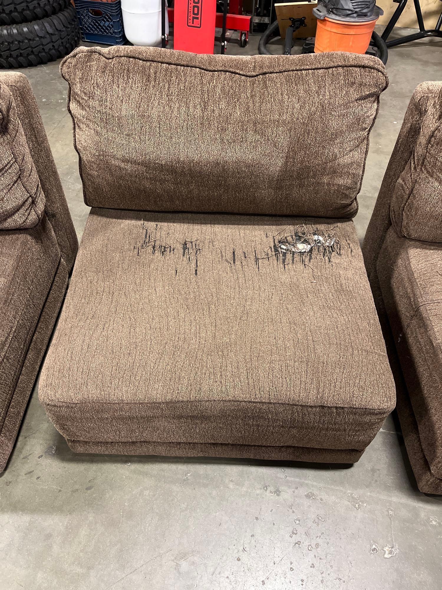Brown, 4-piece Sofa couch with ottoman